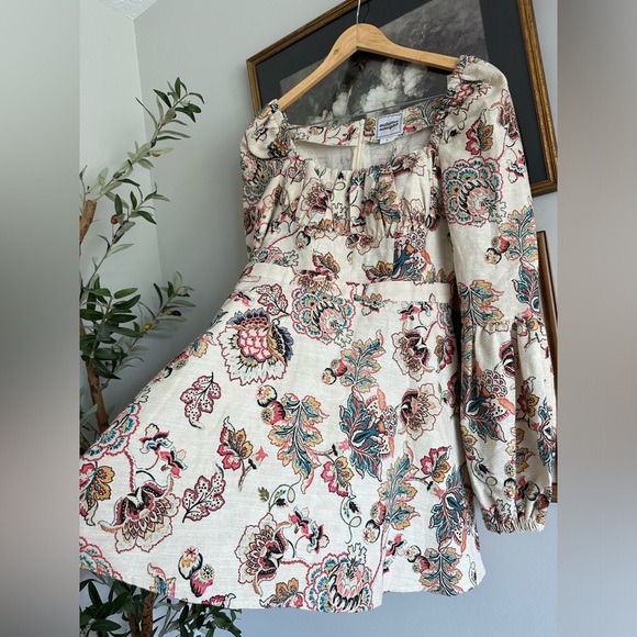 $725 Autumn Adeigbo Women's Beige Catira Puff-Sleeve Bustier Mini Dress sz 6 NEW - Picture 6 of 12